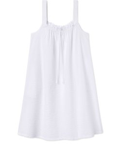 Alice Nightgown in White Seersucker